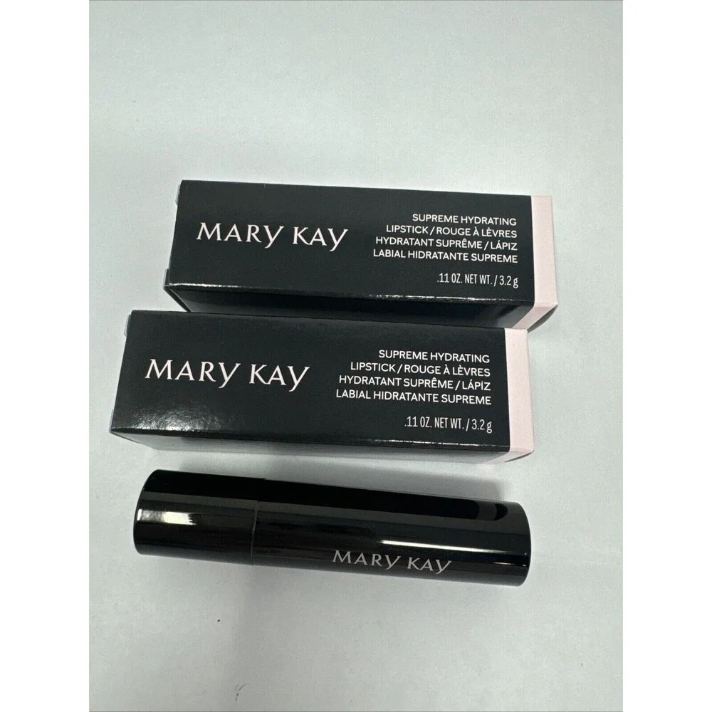 2x New In Box Mary Kay Supreme Hydrating Lipstick Festive Pink Full Size 155218